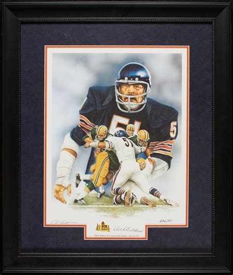 Lot Detail Dick Butkus Signed Hall Of Fame Framed Print 434 510