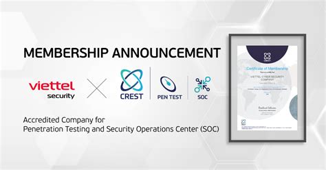 Announcement Viettel Cyber Security Accredited By Crest For