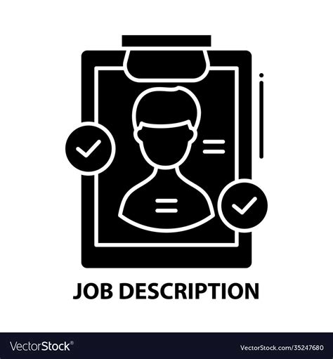 Job Description Icon Black Sign Royalty Free Vector Image