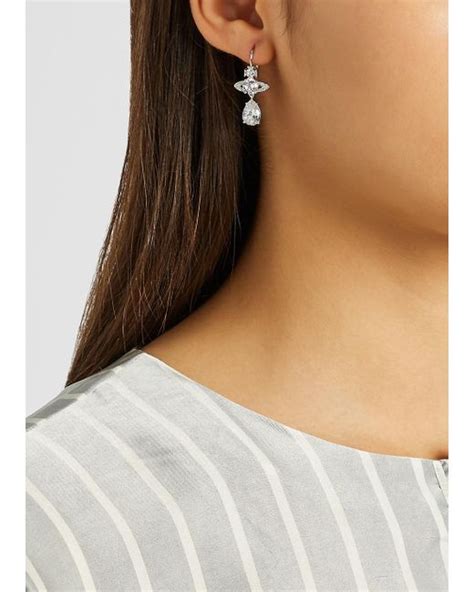 Vivienne Westwood Ismene Crystal Embellished Orb Drop Earrings In