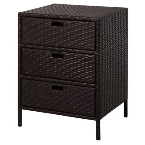 32 Poolside Garden Rattan Wicker Storage Cabinet Organizer With 3 Drawers 1 Unit Kroger