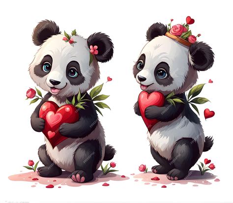 Premium Photo Panda Hugging Heart