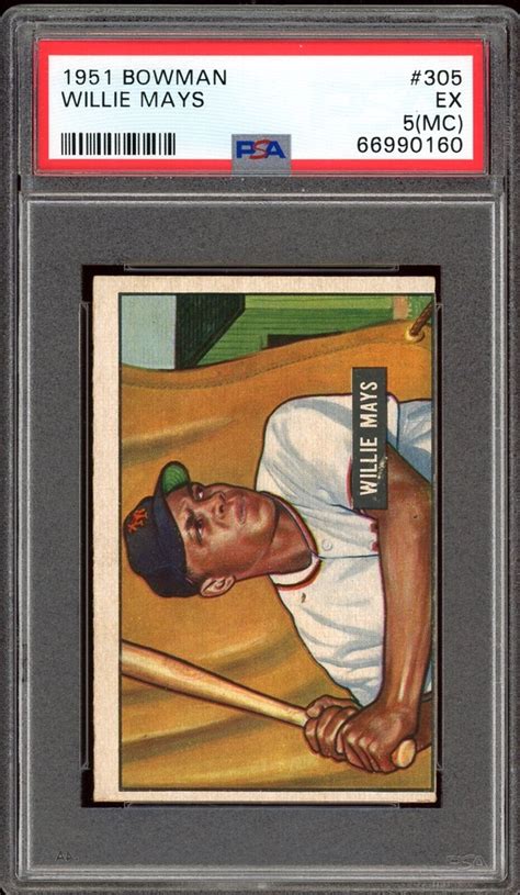 Bowman Willie Mays Rookie Card Hof Rc Certified Psa Mc