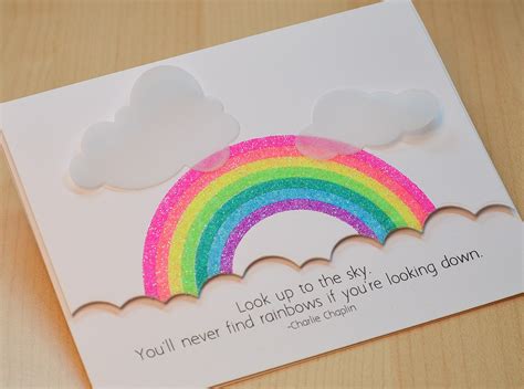 jj bolton {handmade cards}: Look up to Glittery Rainbows