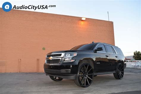 30 DUB Wheels S121 Shot Calla Black Machined For 2016 Chevy Tahoe