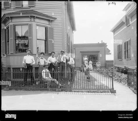 Group Unknown People Houses Tennis Rackets Frank Cousins Glass