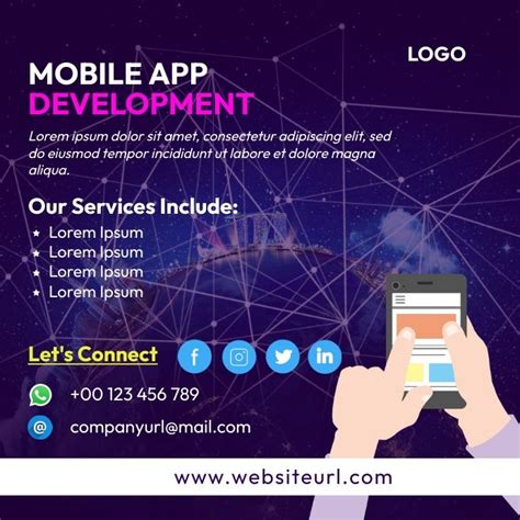 Mobile App Development Services Ad Poster Template For Social Media