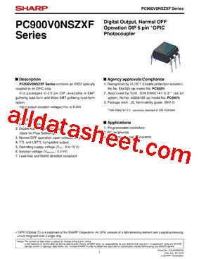 PC900V0NSZXF Datasheet PDF Sharp Corporation