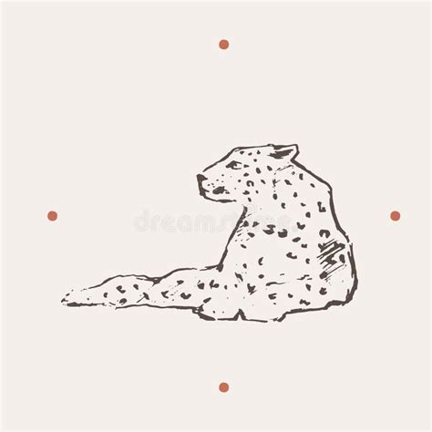 Ilustração Realista Do Leopardo Desenhado Um Vetor Ilustração do Vetor