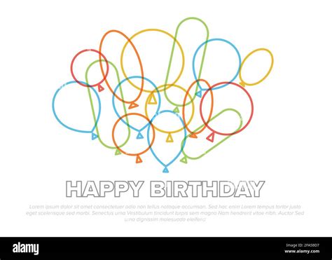 Happy birthday modern minimalist vector illustration design card ...