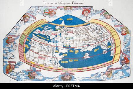 English A World Map As Written Down By Ptolemy Typus Orbis