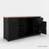 Gary Modern Black Bar Cabinet With Wine Fridge Space