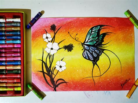 Beautiful Butterfly Scenery Drawing