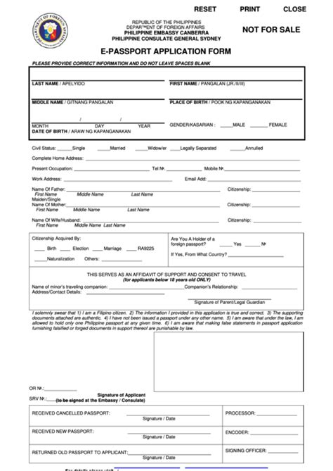 Fillable E Passport Application Form Printable Pdf Download