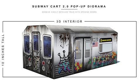 Aug219365 Extreme Sets Subway Cart 2 Pop Up 112 Scale Diorama