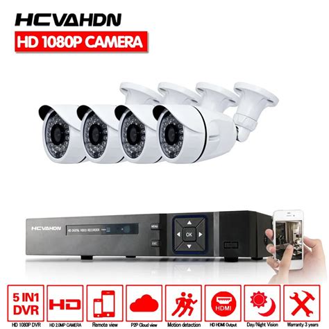 4CH AHD DVR CCTV 4pcs AHD 1080P 2 0MP 3000TVL IR Weatherproof CCTV