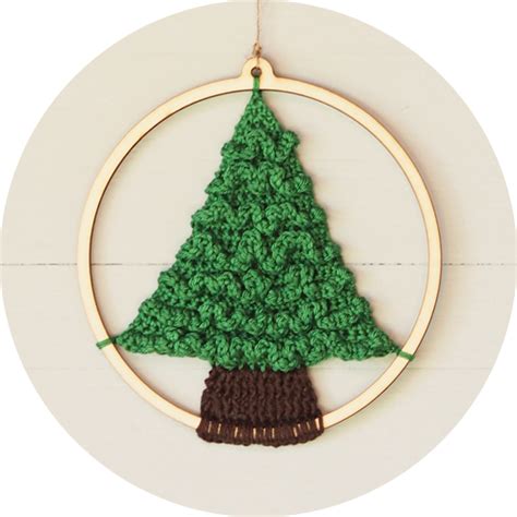 Diy Haakpakket Kerstboom Met Houten Ring En Uniek Patroon