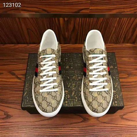 Gucci Men Ace Gg Supreme Bees Sneaker Brown Lulux