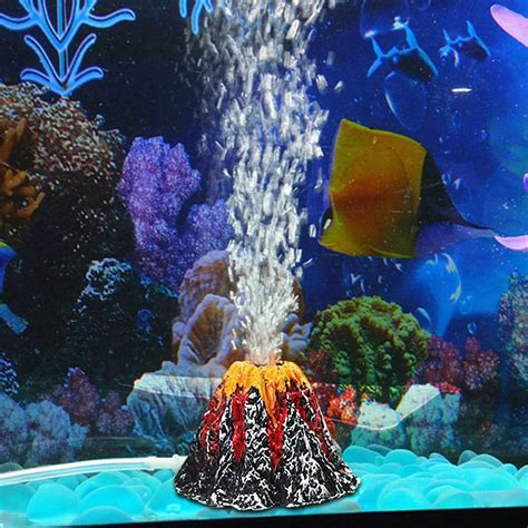 Fish Tank Volcano Ornaments Bubble Maker Aquarium Volcano Ornament Kit