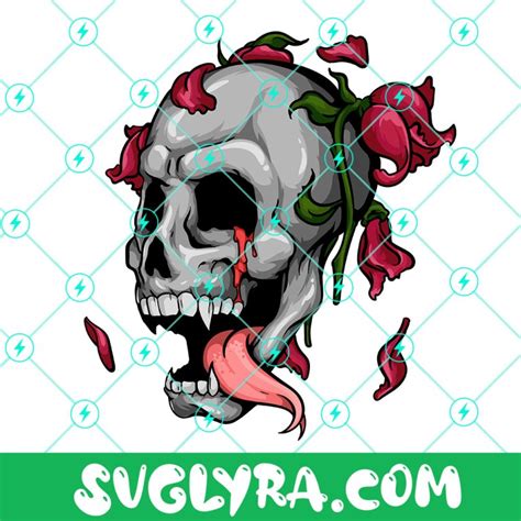 Floral Skull Svg Flowers Svg Skull Flowers Svg Svg Lyra