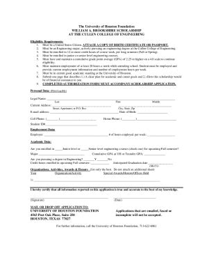 Fillable Online Brookshire Scholarship Application Form Pdf Fax Email