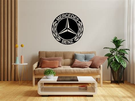 Mercedes Car Logo Wooden Wall Decor Mercedes Car Emblem Wood Etsy