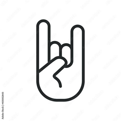 Rock Hand Gesture Icon Devil Horns Sign Heavy Metal Music Symbol