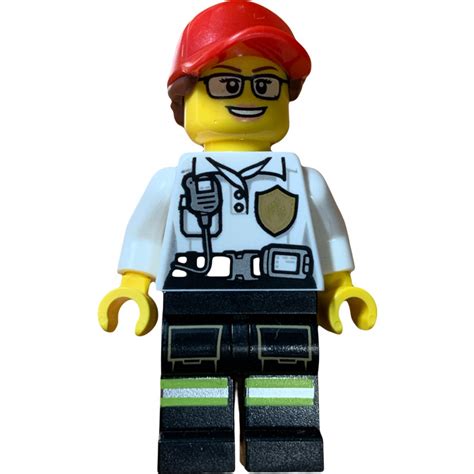 LEGO Firefighter Mit Rot Deckel Und Pferdeschwanz Minifigur Inventar