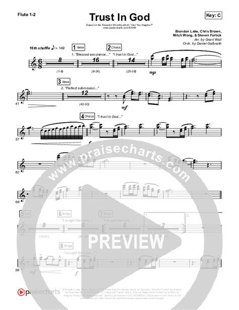 Trust In God Flute Sheet Music PDF Elevation Worship Chris Brown