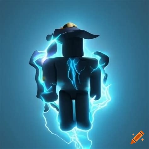 Roblox Character With Blue Lightning Aura On Craiyon