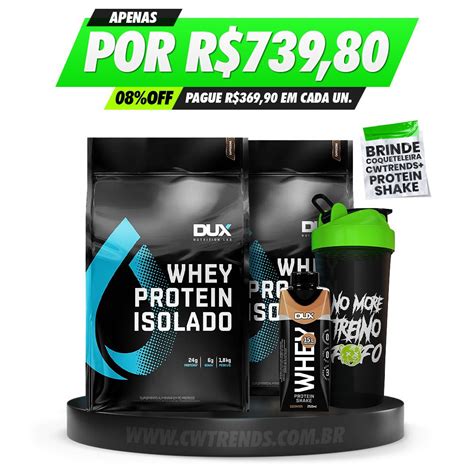 Kit Duplo Dux Nutrition 3 6kg Whey Isolado 2x De 1 8kg Brindes