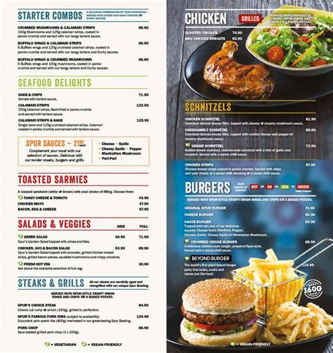 Menu At Hawk Lake Spur Steak Ranch Restaurant Centurion Shop 102