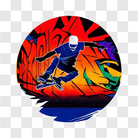 Download Skateboarding with Colorful Graffiti Background PNGs Online ...