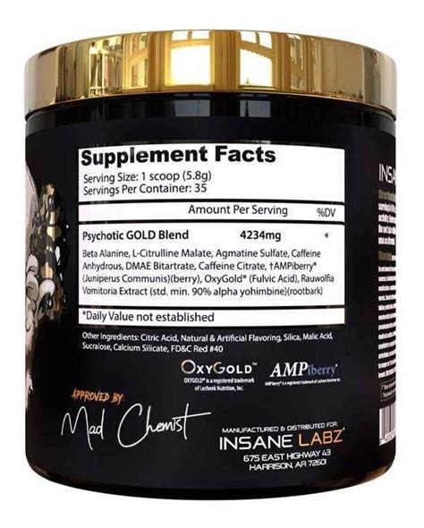 Pre Entreno Insane Labz Psychotic Gold 35 Servicios Mercado Libre