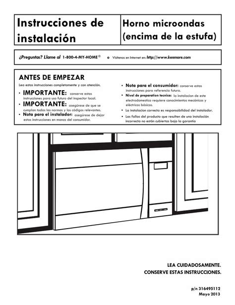 Pdf Instrucciones De Horno Microondas Instalaci N Pdf Filelas