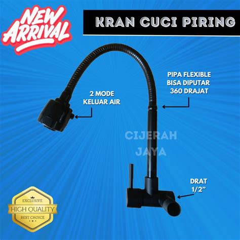 Jual Kran Angsa Flexible Hitam Keran Angsa Bak Cuci Piring Kran Air