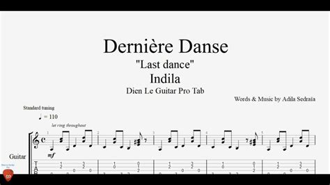 Derni Re Danse Last Dance Guitar Tutorial Tab Youtube