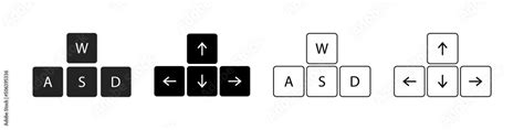 Arrow keyboard. Arrows direction on keyboard. Navigation icons of down ...