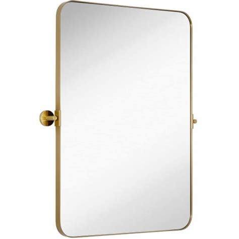 Hamilton Hills X In Gold Metal Framed Mirror Pivot Tilting