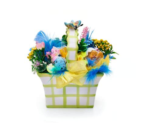 Easter Basket from a Flower Arrangement Stock Photo - Image of ...