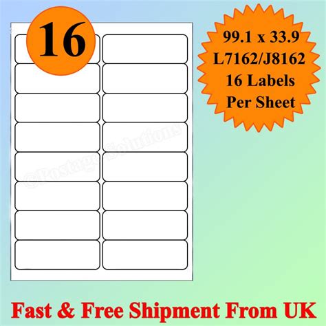 A4 Labels 16 Per Sheet Labels Stickers Postage Solutions