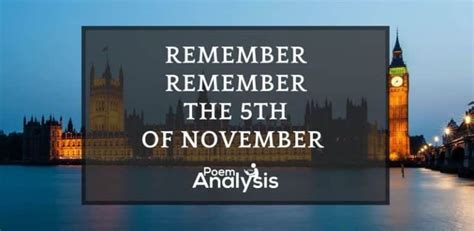 Remember Remember the 5th of November - Poem Analysis