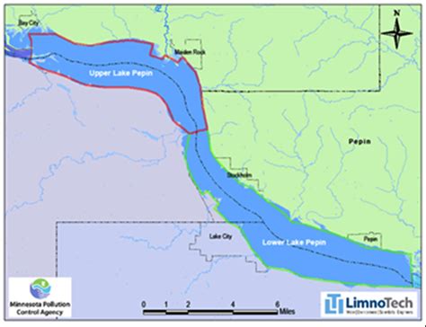 Lake Pepin Map Showing Upper And Lower Segments Download Scientific