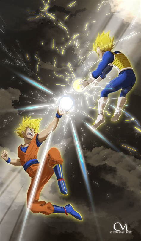 Songoku vs Vegeta by Chedlyhero on DeviantArt