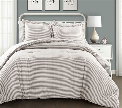 Farmhouse Stripe 3 Piece King Comforter Set Bylush Decor