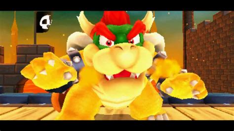 Super Mario 3D Land Fake Bowser Boss Fight 1st Boss No Damage