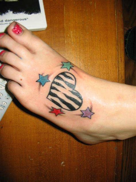 Zebra Print Heart Tattoo