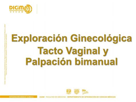 Exploración Ginecológica tacto vaginal y palpación bimanual Medicina