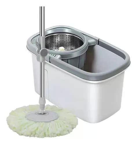 Mop Giratório De Inox Mop Esfregão Limpeza Cesto Rodinha Cor Sortido