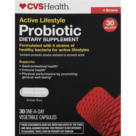 Cvs Health Probiotic Active Lifestyle Vegetable Capsules 30 Each